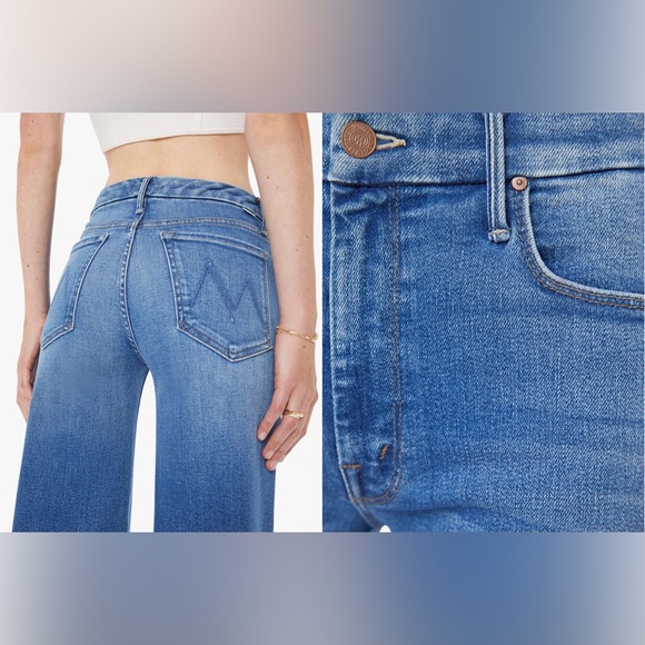 MOTHER The Roller Fray High-Rise Work Hard Play Hard Wide Leg Jean, NWT - Picture 3 of 4